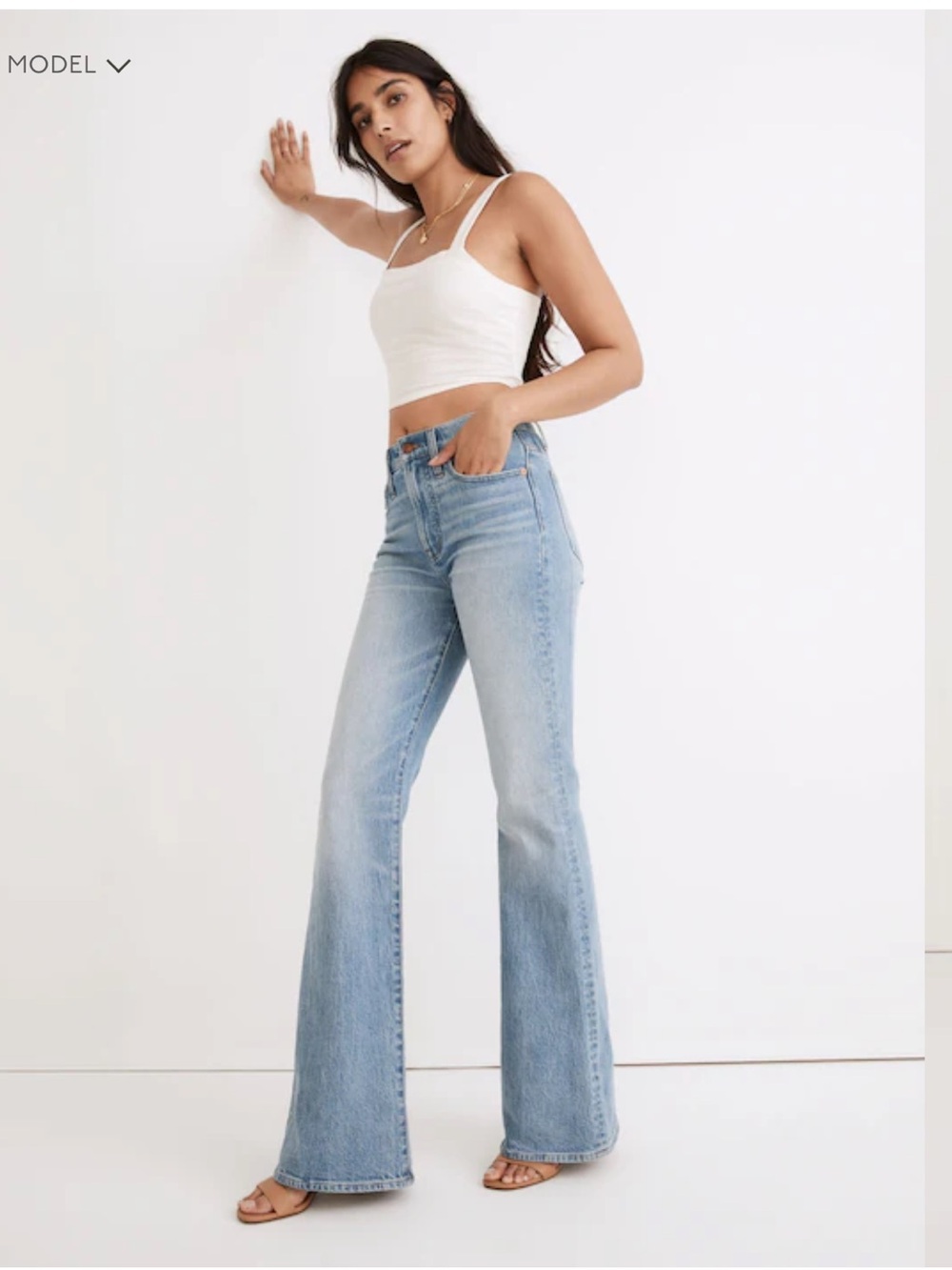 Madewell Perfect Vintage Flare Jeans Womens 23 Blue Light Wash High Rise Denim